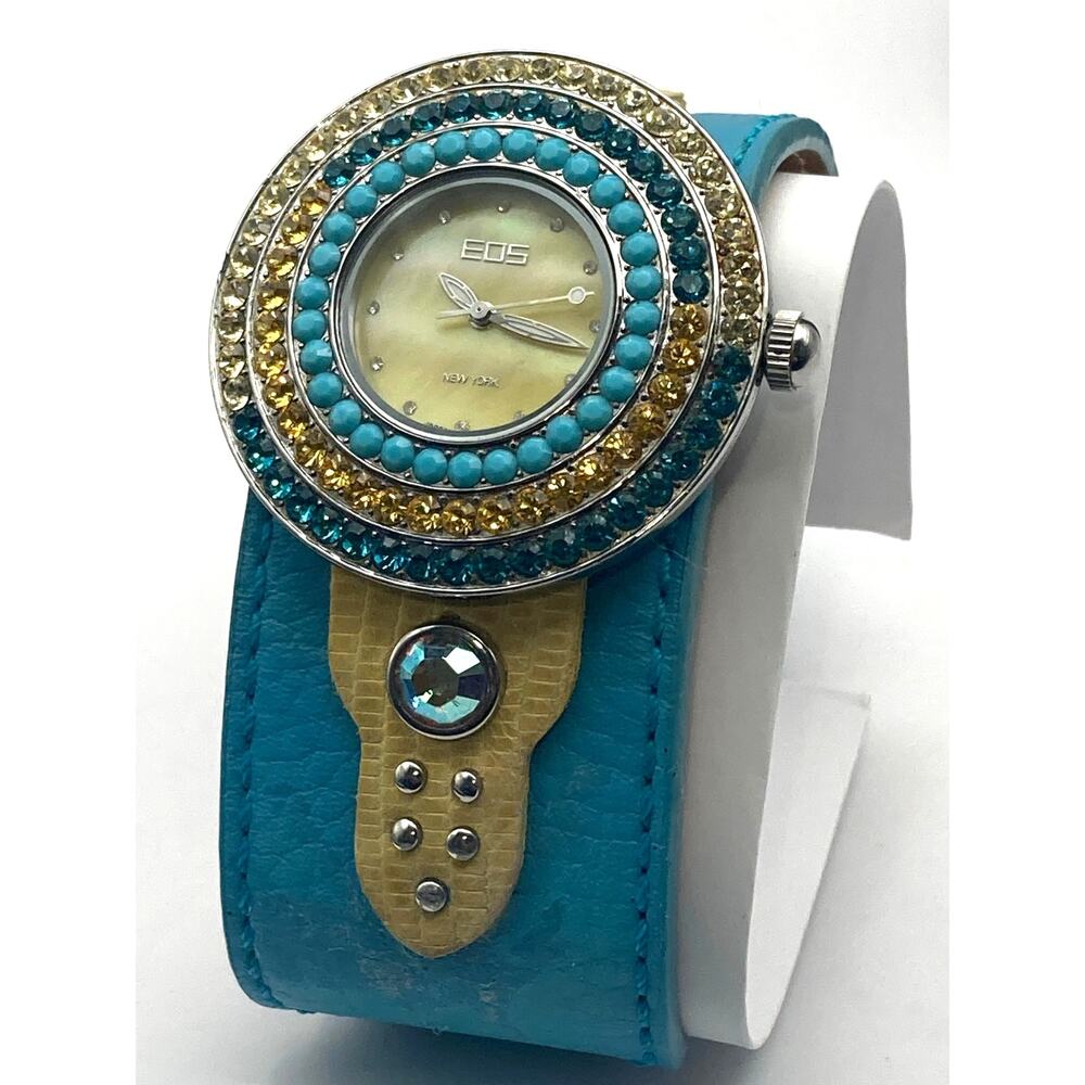 Beautiful EOS New York Womens Watch 43mm Leather Adjustable Band - Fresh battery - Picture 2 of 13